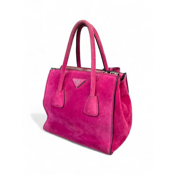 Prada Vintage Scamosciato Suede Twin Pocket Saffiano Tote Bag - Picture 9 of 16